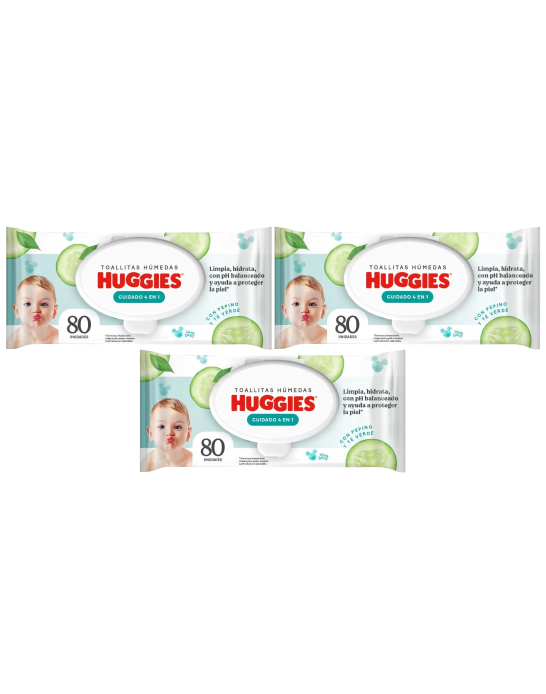 Huggies Toallas Húmedas 3 x 80 unid - Puntolimpieza